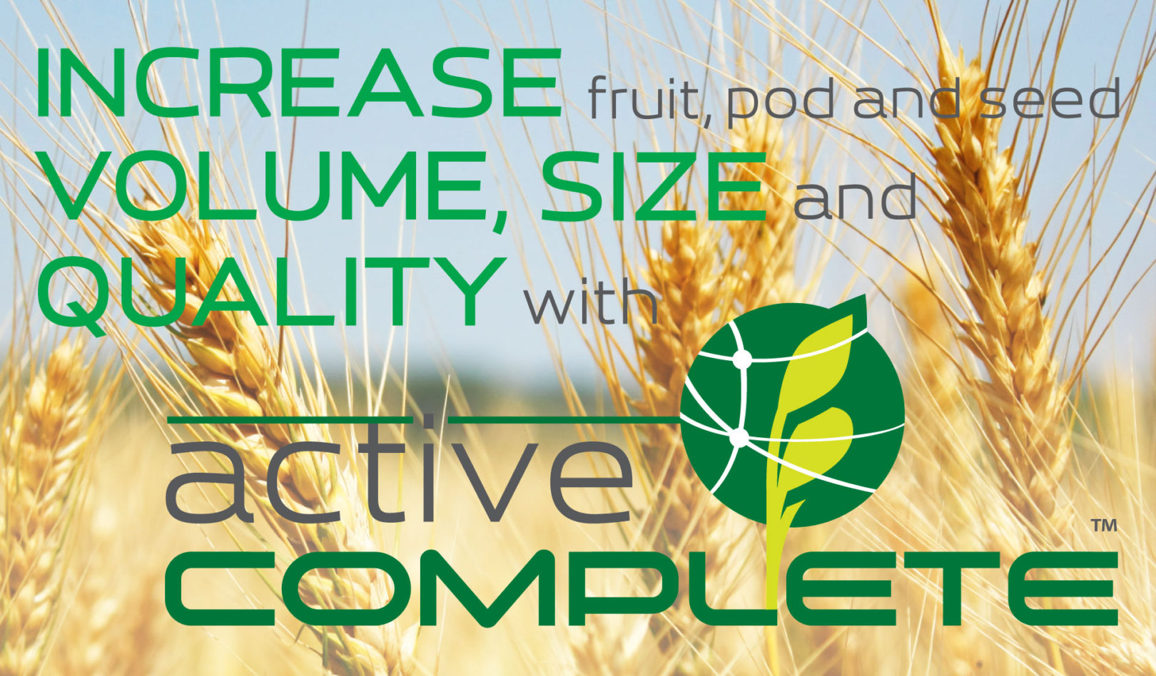 Increase fruit, pod and seed volume, size and quality with Active COMPLETE.